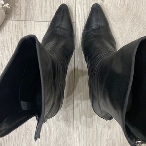 Alberto Ferretti Leather Booties; rear heel zipper, used.